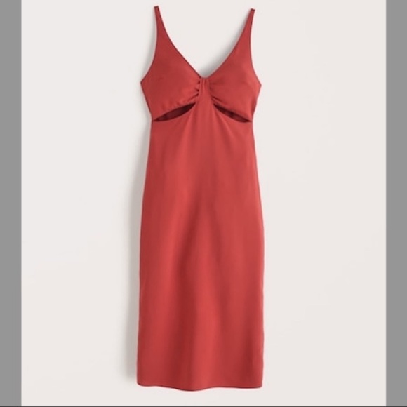 NWT Abercrombie & Fitch Slim Cut Out Midi Dress Size XS - Picture 5 of 5